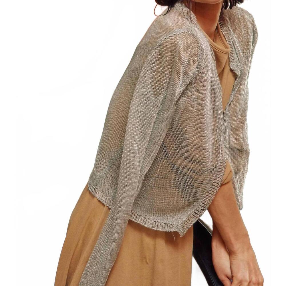 NEW LARA DAISY women's the luster cardigan in silver